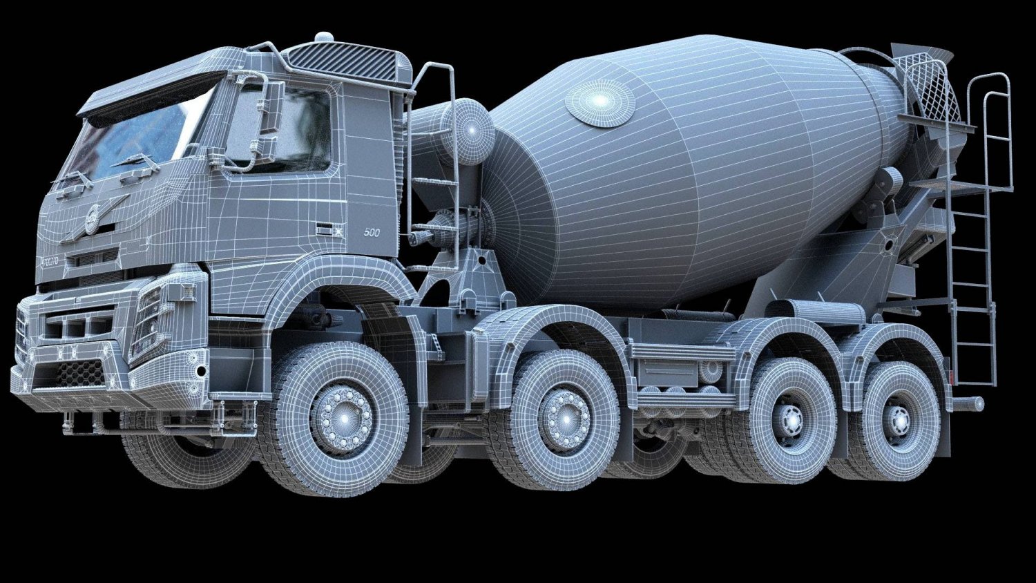 Volvo FMX truck Concrete Mixer - customized 3D model