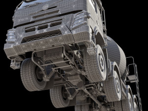 Volvo FMX truck Concrete Mixer - customized 3D 模型