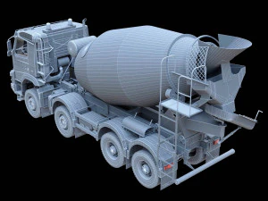 Volvo FMX truck Concrete Mixer - customized 3D Model