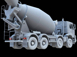 Volvo FMX truck Concrete Mixer - customized 3D 模型