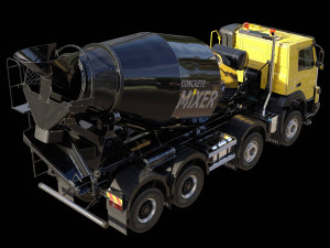 Volvo FMX truck Concrete Mixer - customized 3D 模型