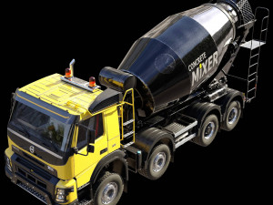 Volvo FMX truck Concrete Mixer - customized 3D 模型