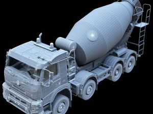 Volvo FMX truck Concrete Mixer - customized 3D Model