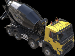 Volvo FMX truck Concrete Mixer - customized 3D 模型