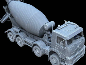 Volvo FMX truck Concrete Mixer - customized 3D Model