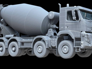 Volvo FMX truck Concrete Mixer - customized 3D 模型