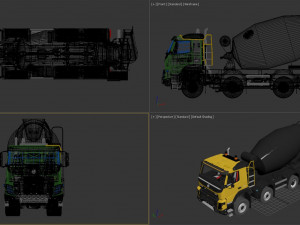 Volvo FMX truck Concrete Mixer - customized 3D 模型