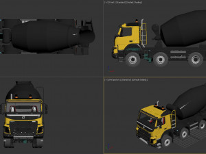 Volvo FMX truck Concrete Mixer - customized 3D 模型