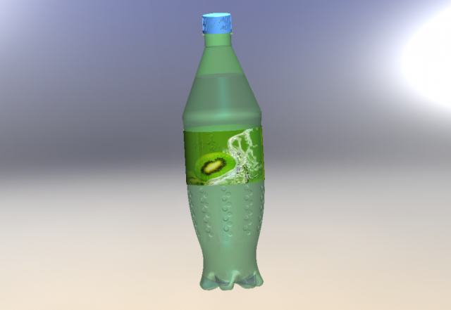 Kiwi lemonade bottle 3D Model .c4d .max .obj .3ds .fbx .stl .blend 