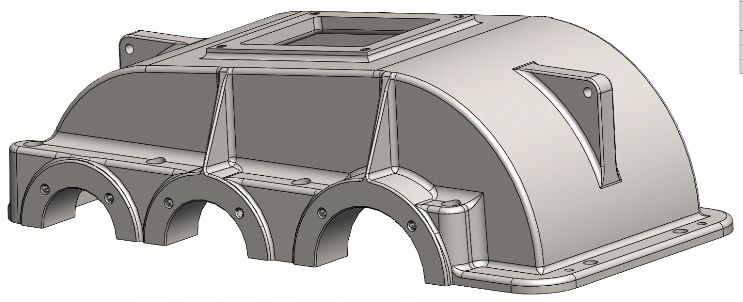 Two-stage helical gearbox housing 3D Model .c4d .max .obj .3ds .fbx .stl .blend