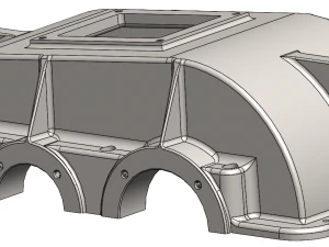 Two-stage helical gearbox housing 3D Model