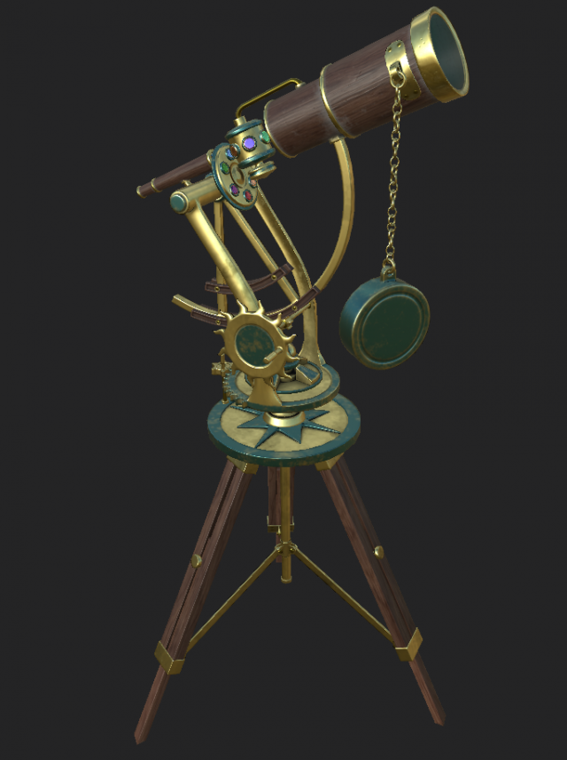 Telescope 3D Model .c4d .max .obj .3ds .fbx .stl .blend 