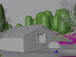 Nature Landscape Scene with house Modelo 3D