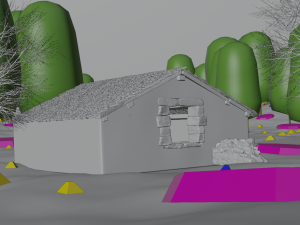 Nature Landscape Scene with house Modelo 3D