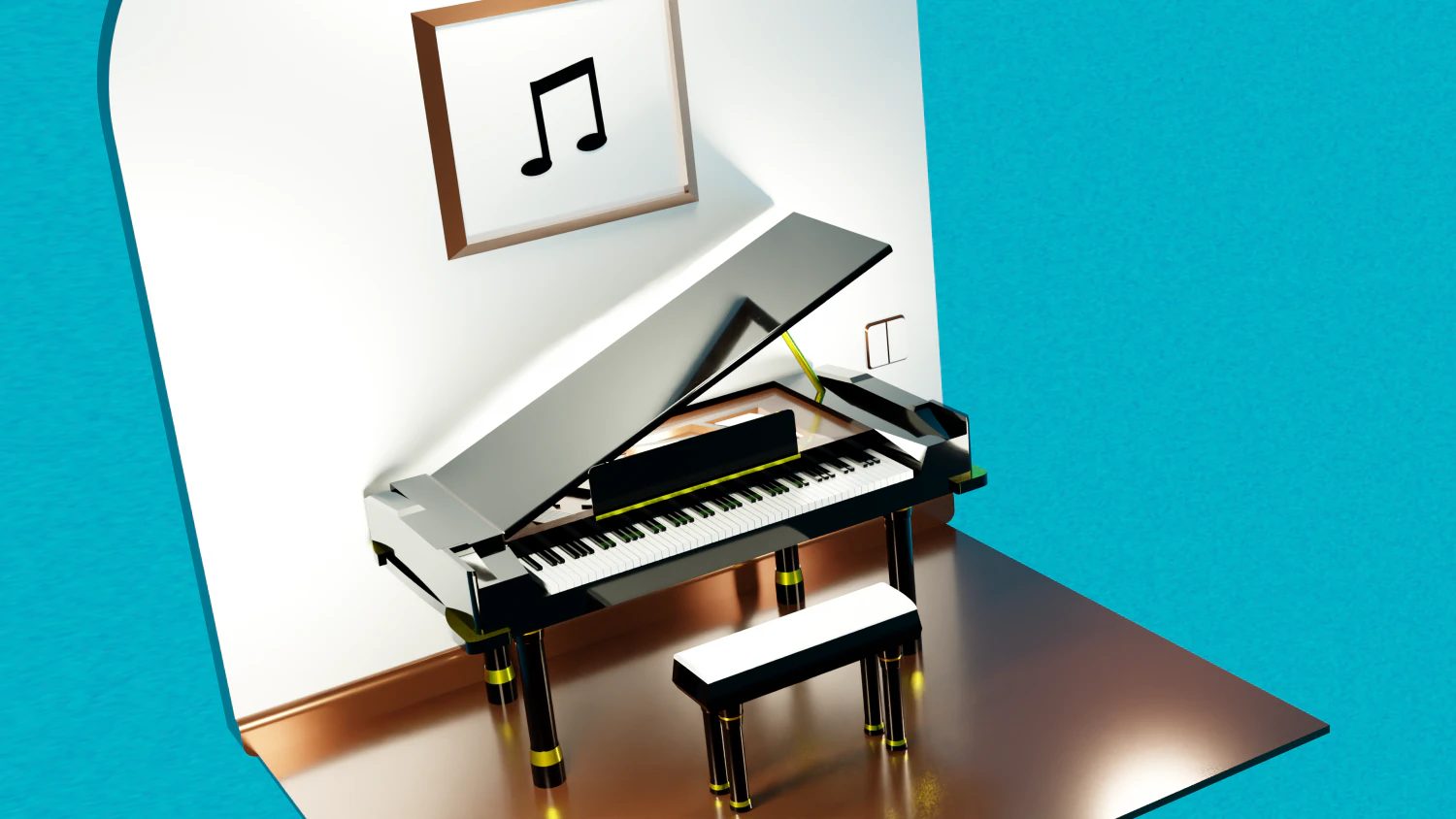 Classical Piano 3D Model .c4d .max .obj .3ds .fbx .stl .blend