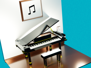 Classical Piano 3D Model