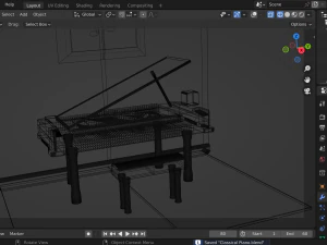 Classical Piano 3D Model
