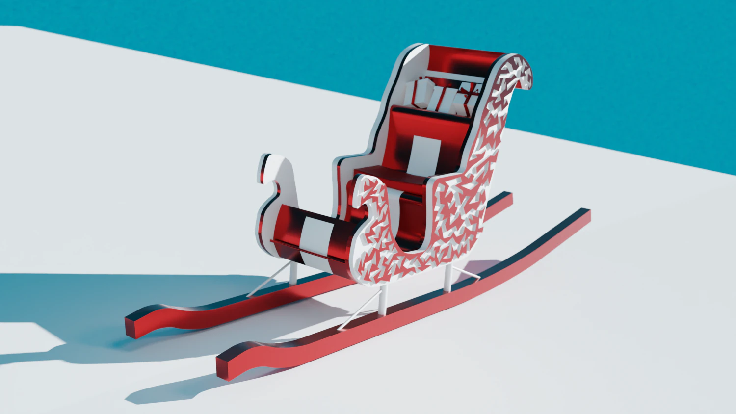 Santa Claus sleigh 3D Model .c4d .max .obj .3ds .fbx .stl .blend