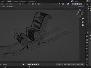 Santa Claus sleigh 3D Model