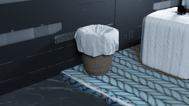 Wicker Bucket woven from wood and textile Modello 3D .c4d .max .obj .3ds .fbx .stl .blend 