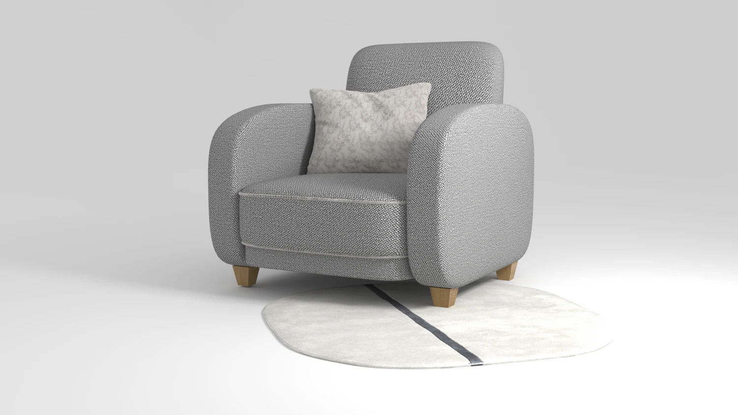 Modern Armchair 3D Model .c4d .max .obj .3ds .fbx .stl .blend 