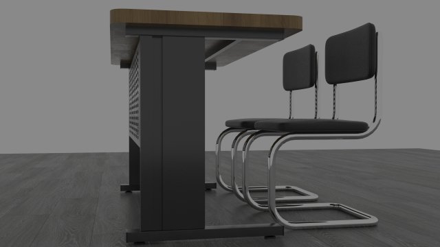 Table and chair 3D Model .c4d .max .obj .3ds .fbx .stl .blend 