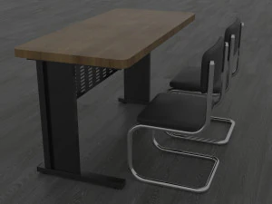 Table and chair 3D Model