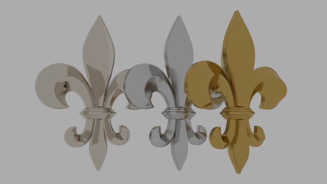 Lily gold 3D Model .c4d .max .obj .3ds .fbx .stl .blend 