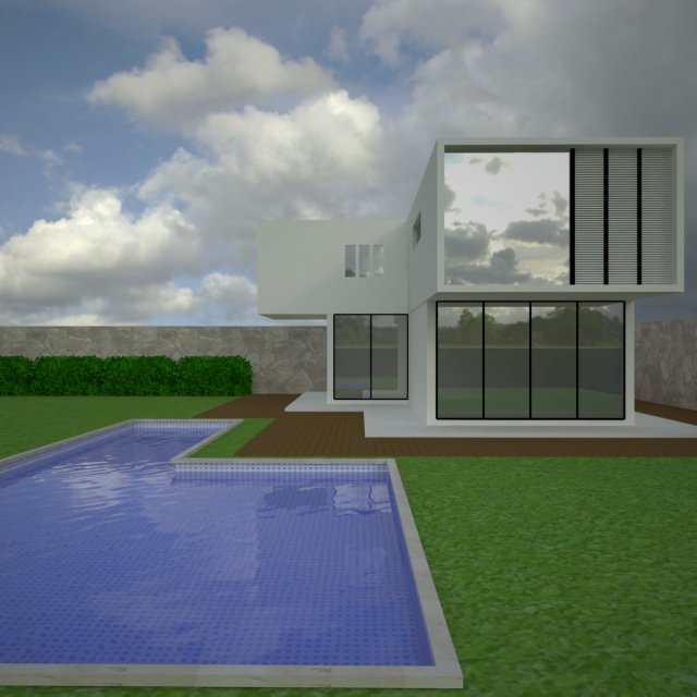 Villa 3D Model .c4d .max .obj .3ds .fbx .stl .blend 