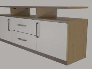 TV wall set 3D Model
