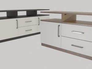 TV wall set 3D Model