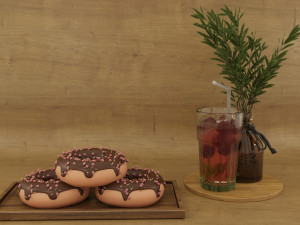 Donut and lemonade Modèle 3D