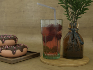 Donut and lemonade Modello 3D