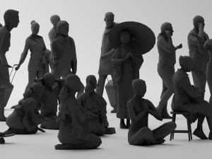Low Poly People Pack - 30 3D Модель