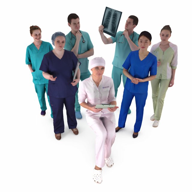 EDICAL PEOPLE - 7x Modelo 3D .c4d .max .obj .3ds .fbx .stl .blend 