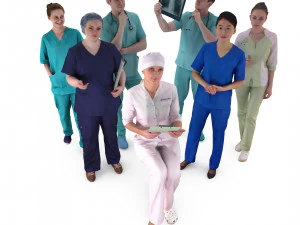 МЕДИЦИНСКИЕ ЛЮДИ - 7x 3D Модель