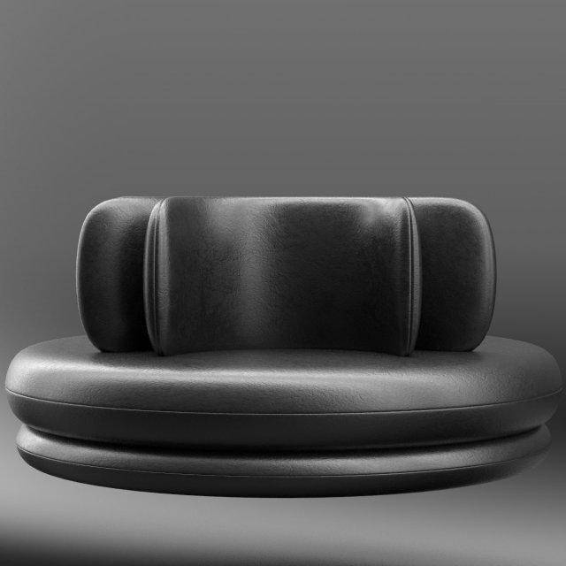 Leather Easy Sofa Pouf Modelo 3D .c4d .max .obj .3ds .fbx .stl .blend