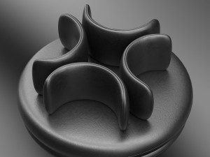 Leather Easy Sofa Pouf 3D Model