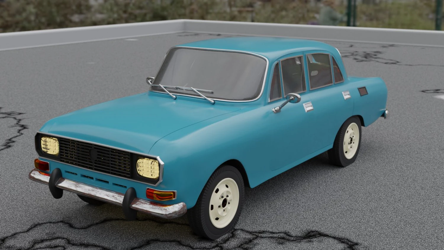 Soviet car moskvich 2140 3D Model .c4d .max .obj .3ds .fbx .stl .blend
