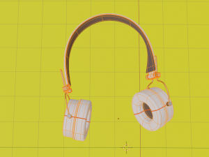 White wireless headphones 3D 模型