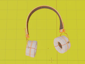 सफ़ेद वायरलेस हेडफ़ोन 3D मॉडल