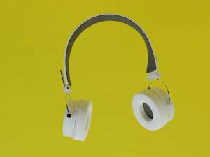 White wireless headphones 3D Model