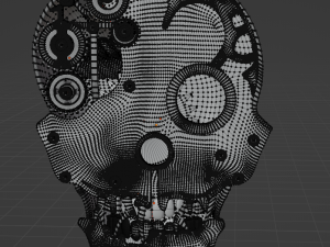 Gear mechanism clockwork stylized as a human skull 3Dモデル