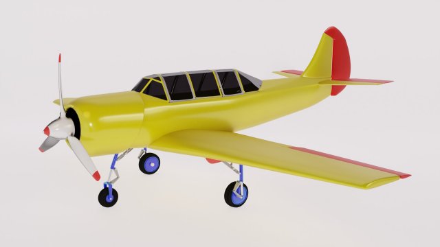 Yak-52 3Dモデル .c4d .max .obj .3ds .fbx .stl .blend 