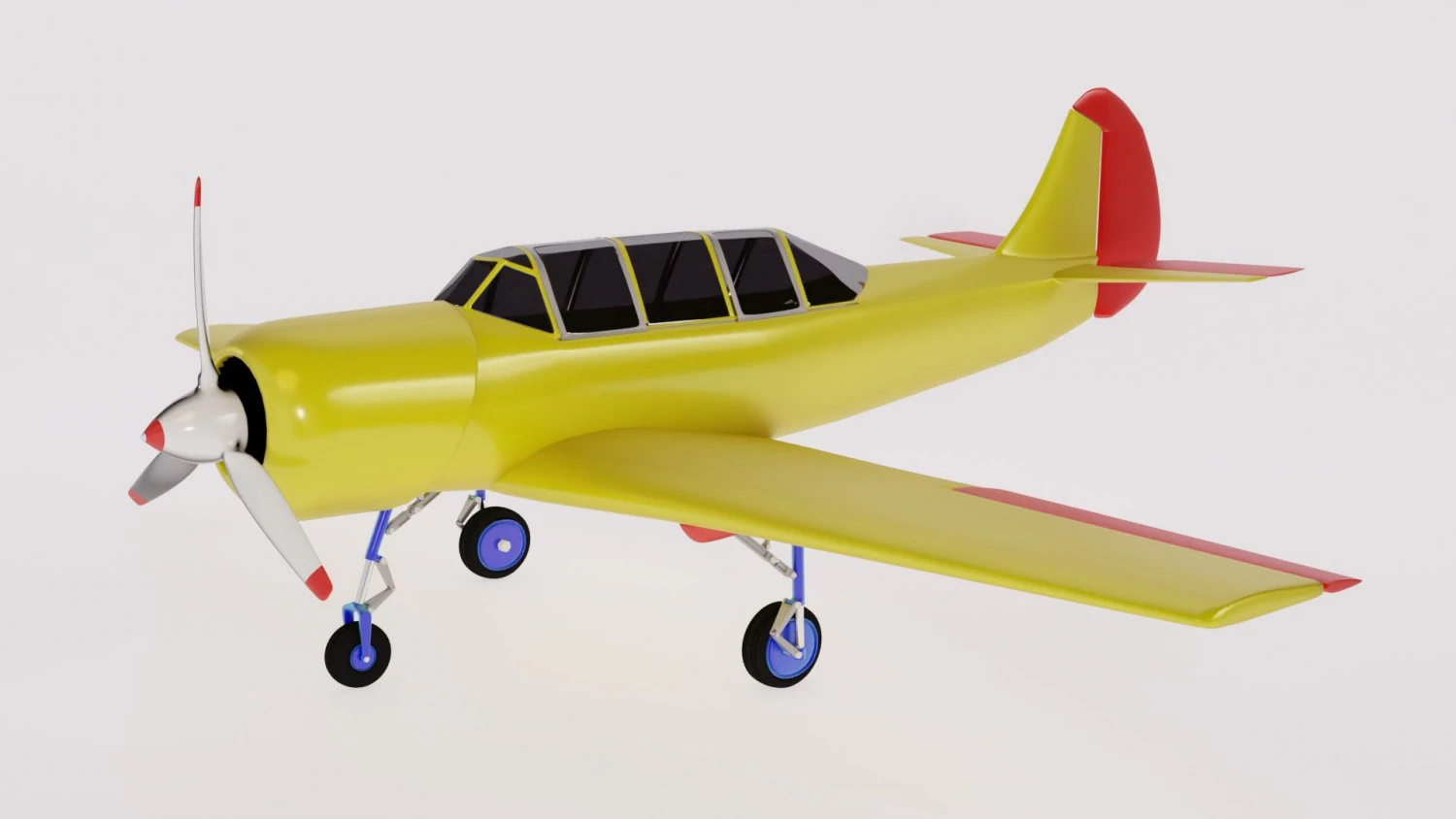 Yak-52 3D Model .c4d .max .obj .3ds .fbx .stl .blend
