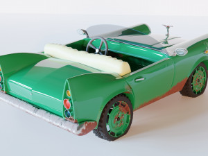 Green cartoon toy car 3D 模型