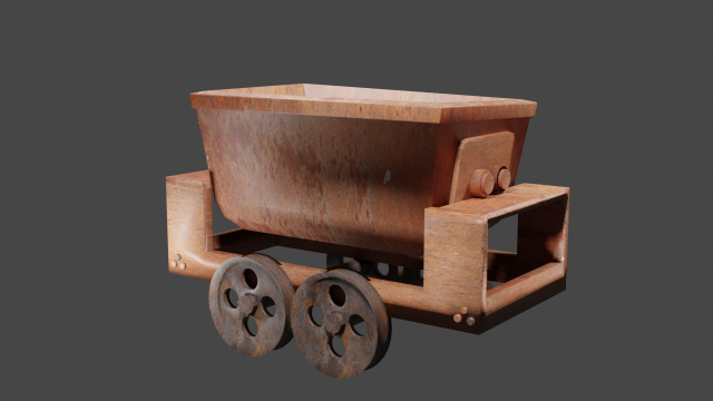 Rusty cart Model 3D .c4d .max .obj .3ds .fbx .stl .blend 
