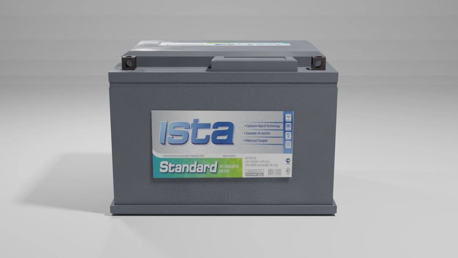 Low poly car battery 3D Model .c4d .max .obj .3ds .fbx .stl .blend 