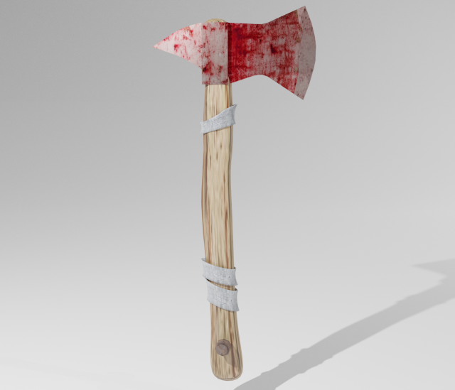 Fire axe Model 3D .c4d .max .obj .3ds .fbx .stl .blend 