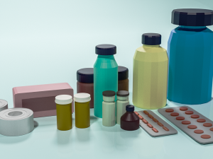 Pack of medicines low-poly 3D Model